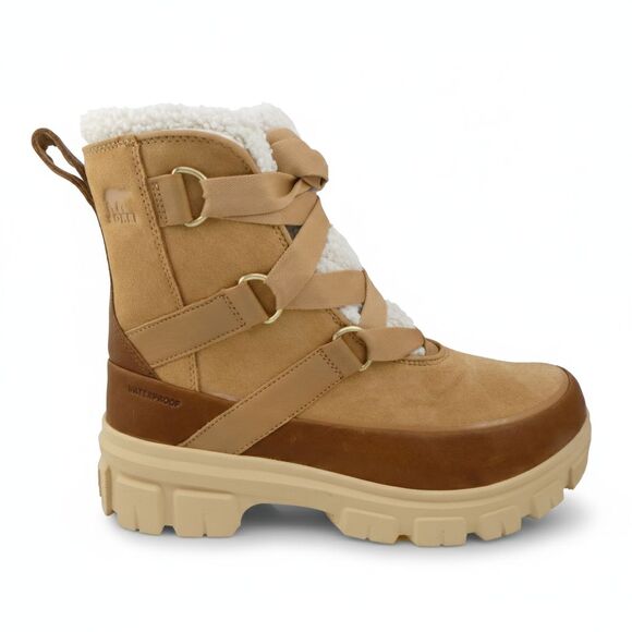 SOREL Women's US 9.5 Suede Faux Fur Tivoli V Resort Waterproof Boots NWOB